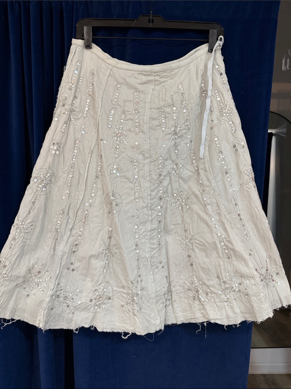 Vince White Embellished A-Line Skirt